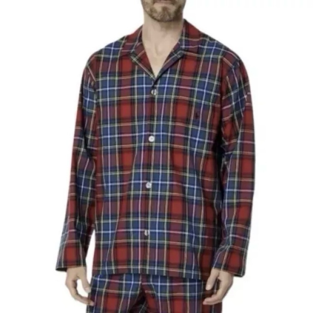 Polo Ralph Lauren Men’s Red Cotton Plaid Pajama Top Size M